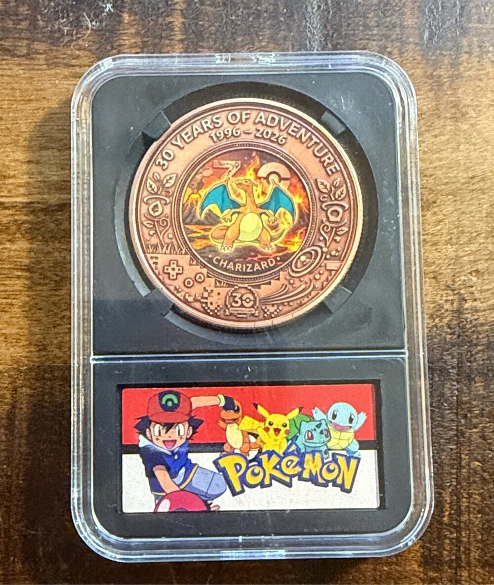 Pokémon Charizard 30 Years of Adventure 2026 1 oz .999 Copper Coin Slab